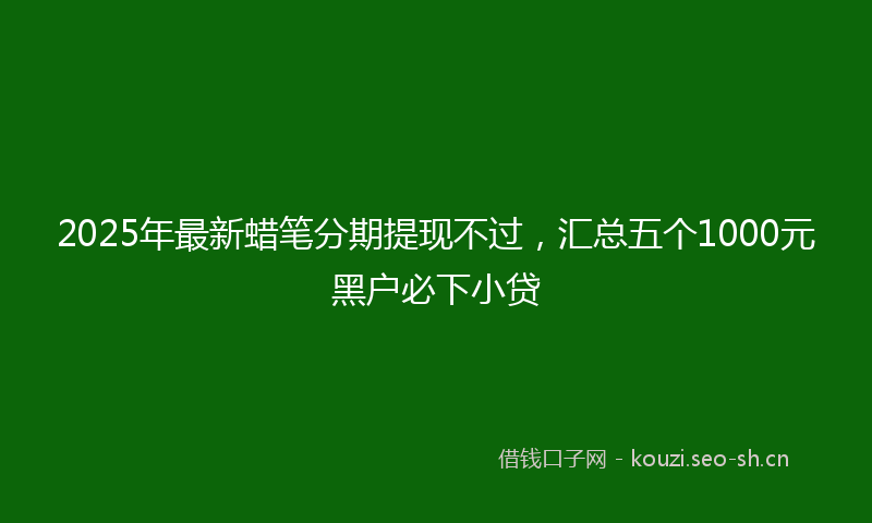 2025年最新蜡笔分期提现不过，汇总五个1000元黑户必下小贷