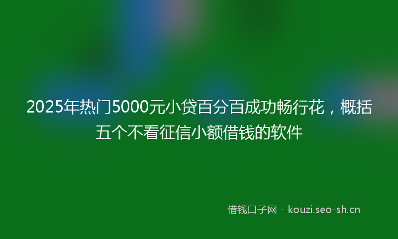 2025年热门5000元小贷百分百成功畅行花，概括五个不看征信小额借钱的软件