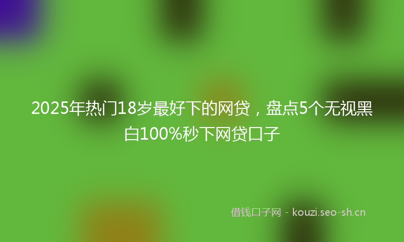 2025年热门18岁最好下的网贷，盘点5个无视黑白100%秒下网贷口子