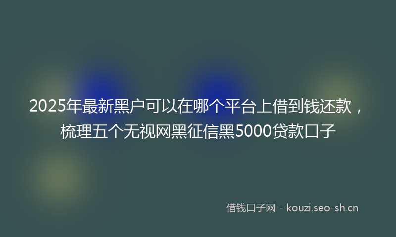 2025年最新黑户可以在哪个平台上借到钱还款，梳理五个无视网黑征信黑5000贷款口子