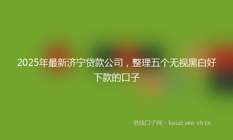 2025年最新济宁贷款公司，整理五个无视黑白好下款的口子