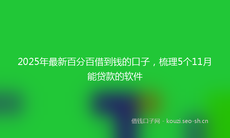 2025年最新百分百借到钱的口子，梳理5个11月能贷款的软件