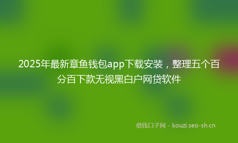 2025年最新章鱼钱包app下载安装，整理五个百分百下款无视黑白户网贷软件
