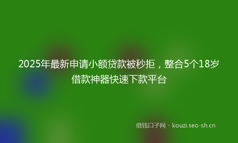 2025年最新申请小额贷款被秒拒，整合5个18岁借款神器快速下款平台