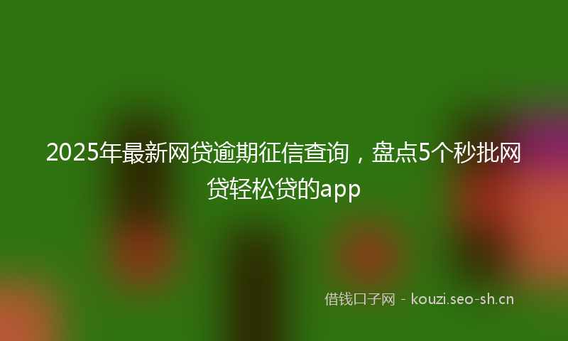 2025年最新网贷逾期征信查询，盘点5个秒批网贷轻松贷的app