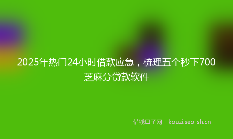 2025年热门24小时借款应急，梳理五个秒下700芝麻分贷款软件