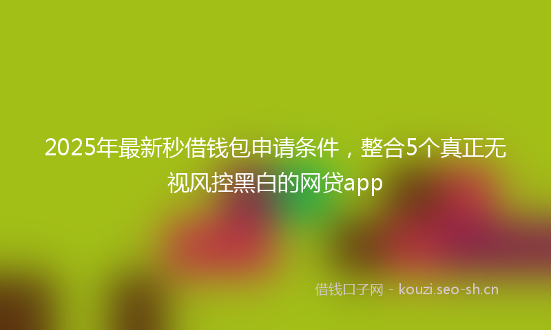 2025年最新秒借钱包申请条件，整合5个真正无视风控黑白的网贷app