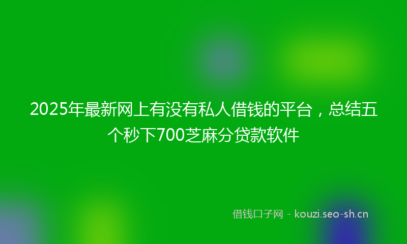 2025年最新网上有没有私人借钱的平台，总结五个秒下700芝麻分贷款软件