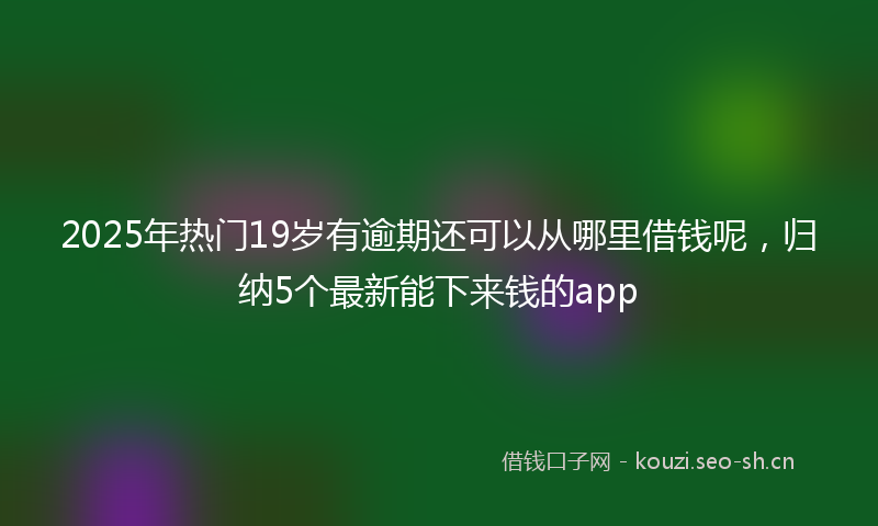 2025年热门19岁有逾期还可以从哪里借钱呢，归纳5个最新能下来钱的app