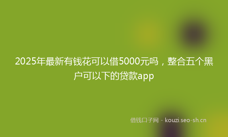 2025年最新有钱花可以借5000元吗，整合五个黑户可以下的贷款app