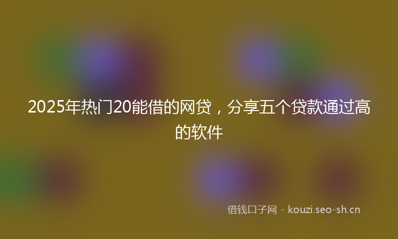 2025年热门20能借的网贷，分享五个贷款通过高的软件