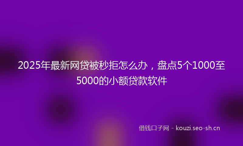 2025年最新网贷被秒拒怎么办，盘点5个1000至5000的小额贷款软件
