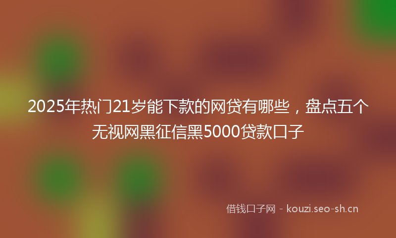 2025年热门21岁能下款的网贷有哪些，盘点五个无视网黑征信黑5000贷款口子