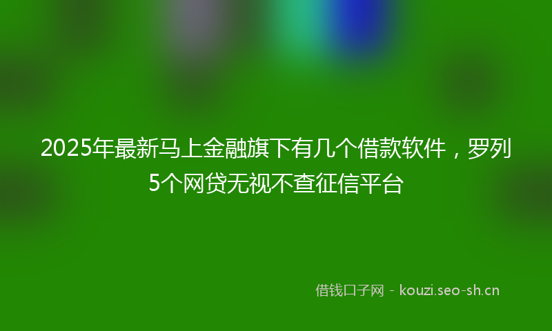 2025年最新马上金融旗下有几个借款软件，罗列5个网贷无视不查征信平台