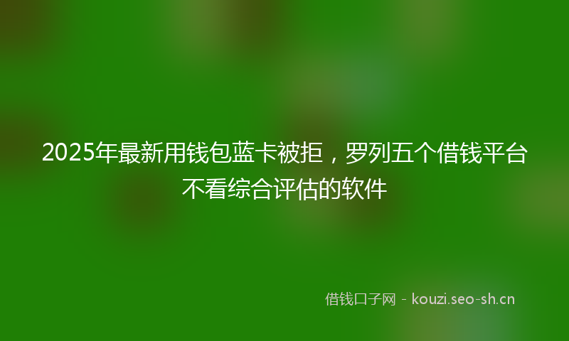 2025年最新用钱包蓝卡被拒，罗列五个借钱平台不看综合评估的软件