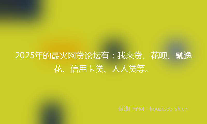 2025年的最火网贷论坛有：我来贷、花呗、融逸花、信用卡贷、人人贷等。