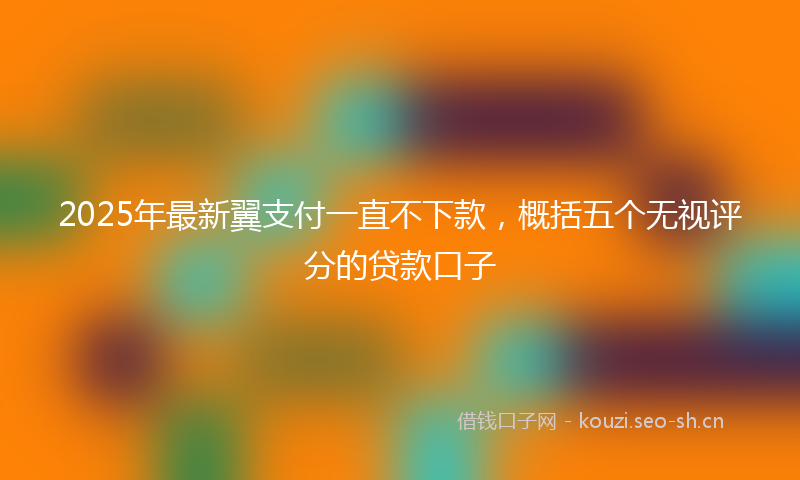 2025年最新翼支付一直不下款，概括五个无视评分的贷款口子