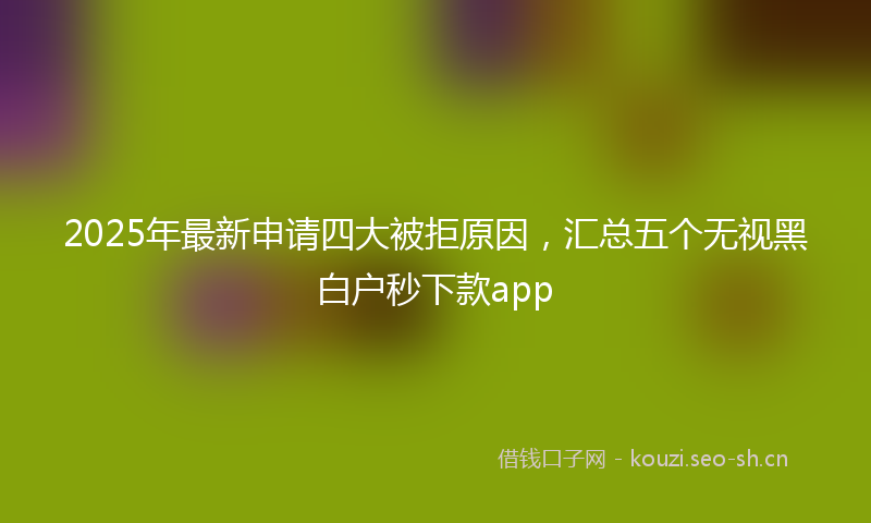 2025年最新申请四大被拒原因，汇总五个无视黑白户秒下款app