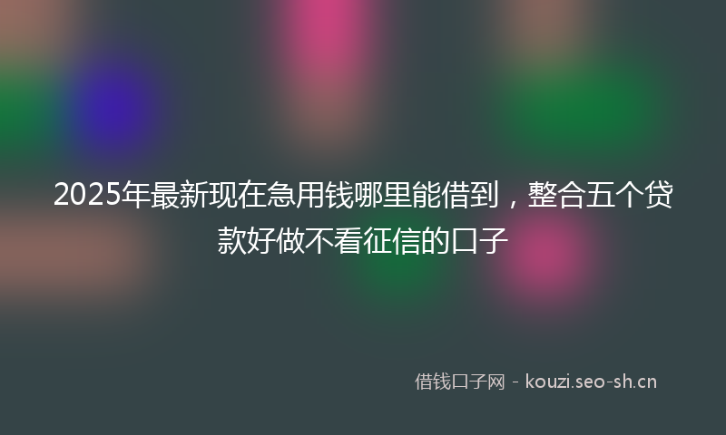 2025年最新现在急用钱哪里能借到，整合五个贷款好做不看征信的口子