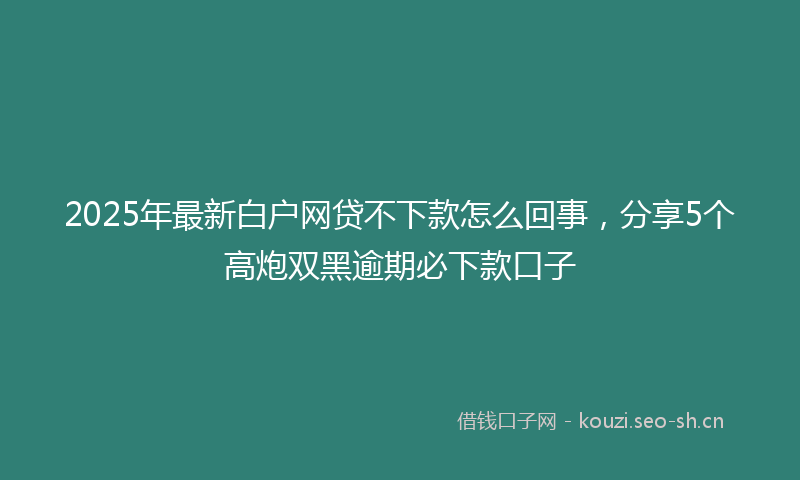 2025年最新白户网贷不下款怎么回事，分享5个高炮双黑逾期必下款口子