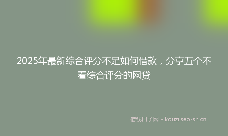2025年最新综合评分不足如何借款，分享五个不看综合评分的网贷