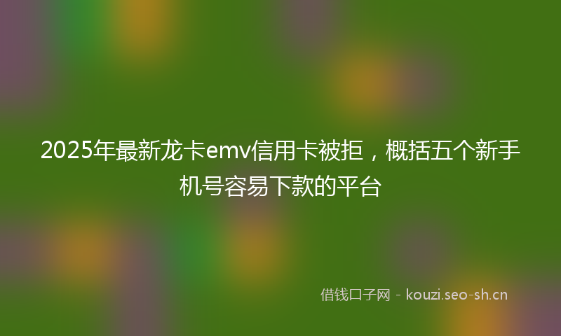 2025年最新龙卡emv信用卡被拒，概括五个新手机号容易下款的平台