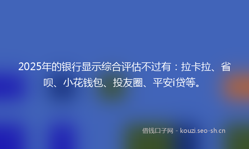 2025年的银行显示综合评估不过有：拉卡拉、省呗、小花钱包、投友圈、平安i贷等。
