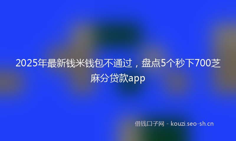 2025年最新钱米钱包不通过，盘点5个秒下700芝麻分贷款app