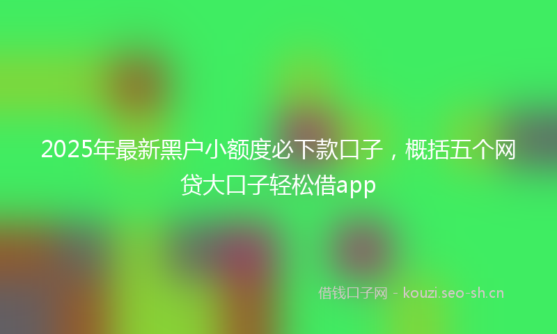 2025年最新黑户小额度必下款口子，概括五个网贷大口子轻松借app