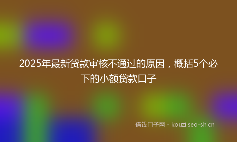 2025年最新贷款审核不通过的原因，概括5个必下的小额贷款口子