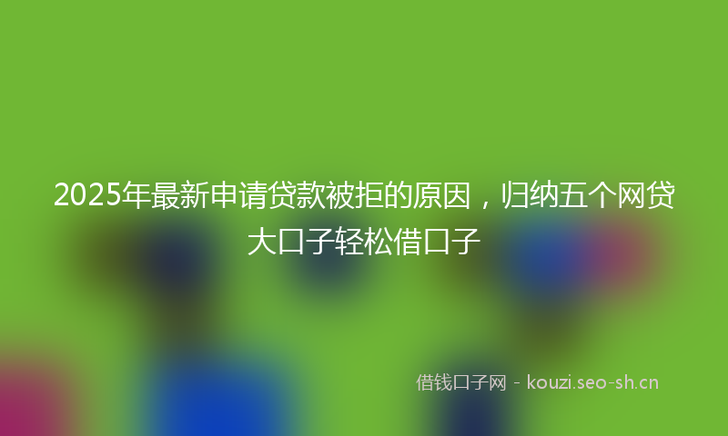 2025年最新申请贷款被拒的原因，归纳五个网贷大口子轻松借口子