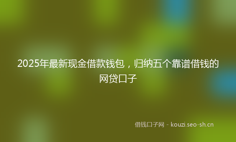 2025年最新现金借款钱包，归纳五个靠谱借钱的网贷口子