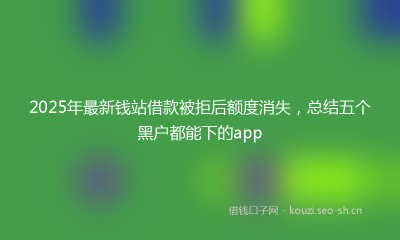 2025年最新钱站借款被拒后额度消失，总结五个黑户都能下的app