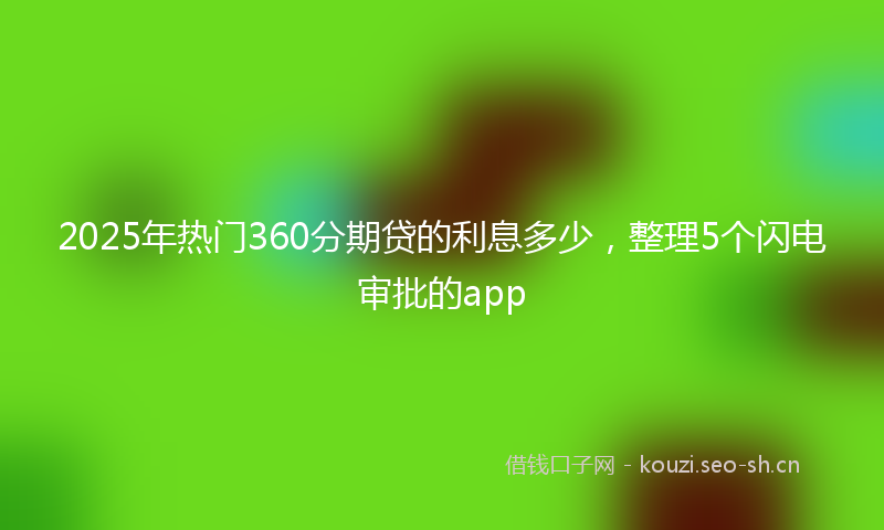 2025年热门360分期贷的利息多少，整理5个闪电审批的app