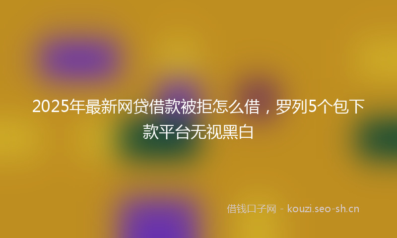 2025年最新网贷借款被拒怎么借，罗列5个包下款平台无视黑白