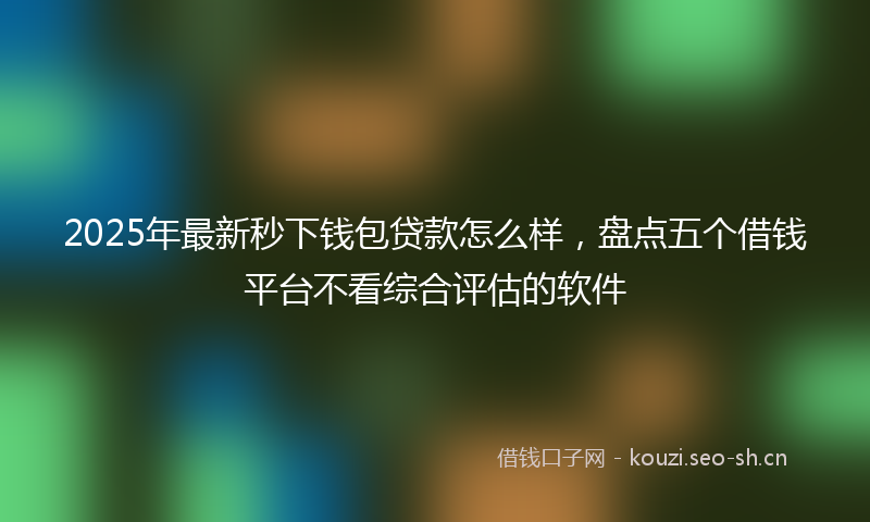 2025年最新秒下钱包贷款怎么样，盘点五个借钱平台不看综合评估的软件