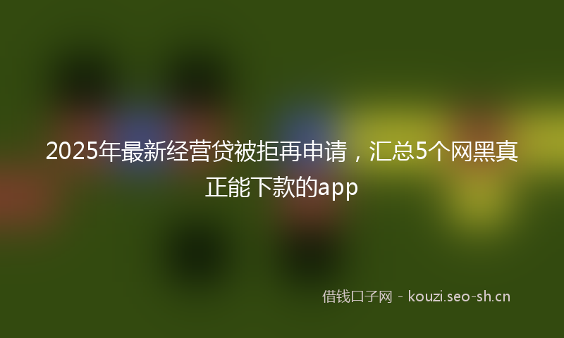 2025年最新经营贷被拒再申请，汇总5个网黑真正能下款的app
