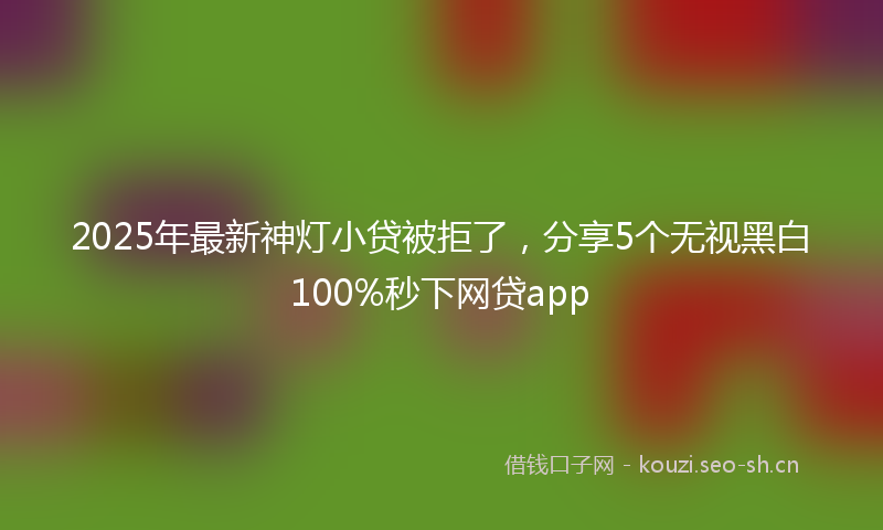 2025年最新神灯小贷被拒了，分享5个无视黑白100%秒下网贷app