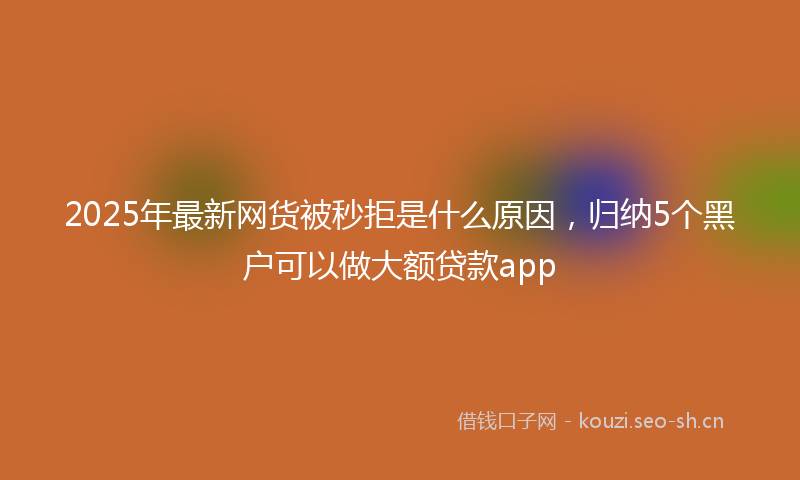 2025年最新网货被秒拒是什么原因，归纳5个黑户可以做大额贷款app