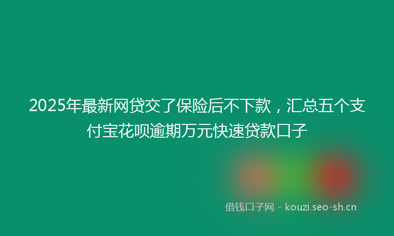 2025年最新网贷交了保险后不下款，汇总五个支付宝花呗逾期万元快速贷款口子