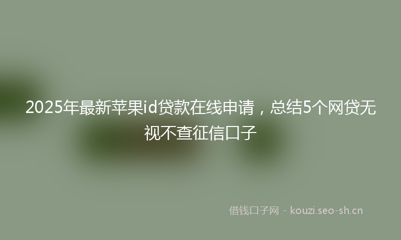 2025年最新苹果id贷款在线申请，总结5个网贷无视不查征信口子