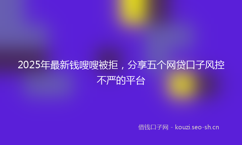 2025年最新钱嗖嗖被拒，分享五个网贷口子风控不严的平台
