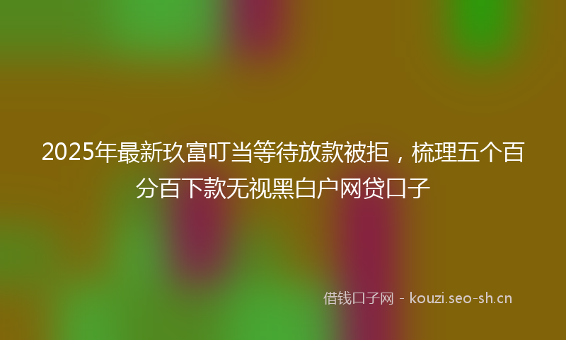 2025年最新玖富叮当等待放款被拒，梳理五个百分百下款无视黑白户网贷口子