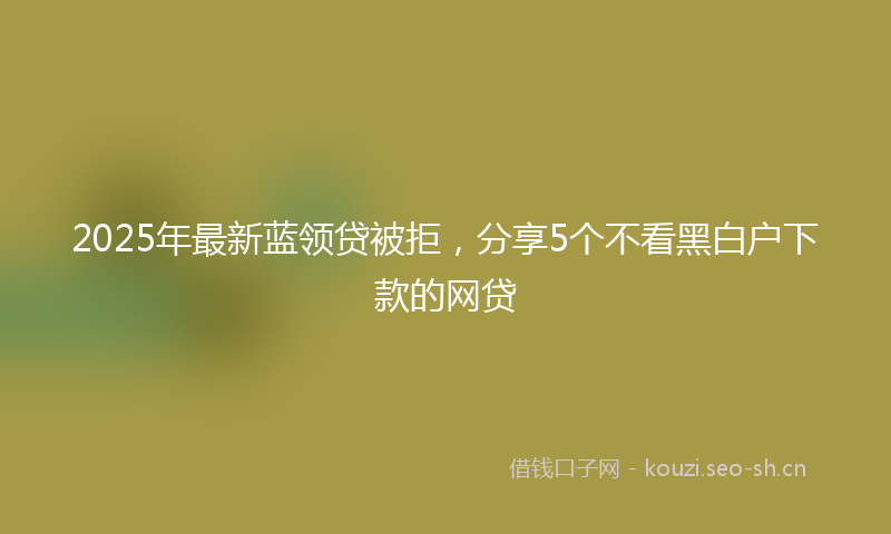 2025年最新蓝领贷被拒，分享5个不看黑白户下款的网贷