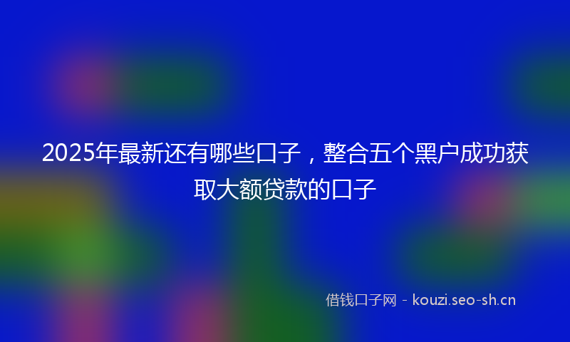 2025年最新还有哪些口子，整合五个黑户成功获取大额贷款的口子