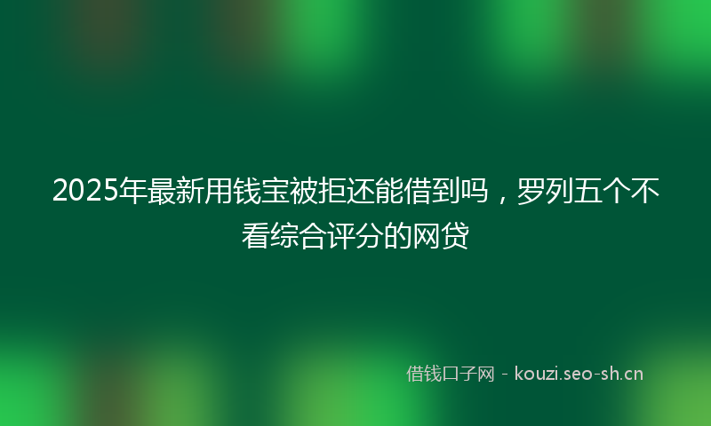 2025年最新用钱宝被拒还能借到吗，罗列五个不看综合评分的网贷