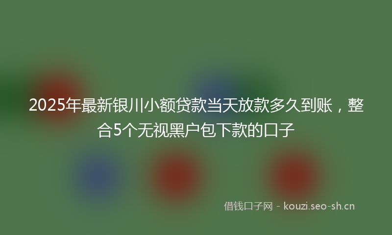 2025年最新银川小额贷款当天放款多久到账，整合5个无视黑户包下款的口子