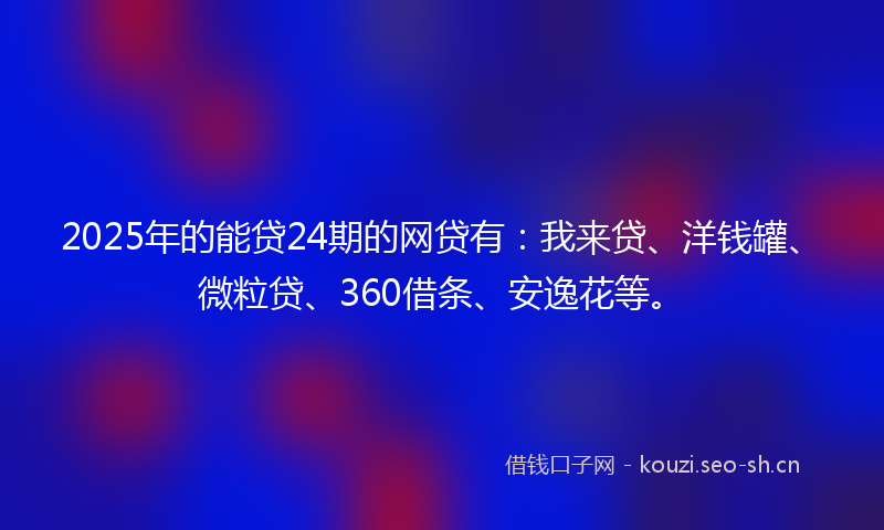 2025年的能贷24期的网贷有：我来贷、洋钱罐、微粒贷、360借条、安逸花等。