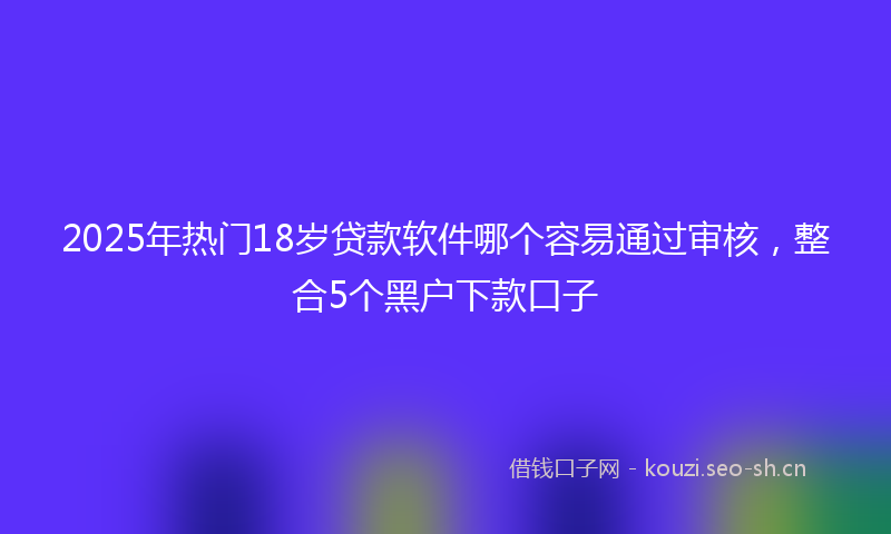 2025年热门18岁贷款软件哪个容易通过审核，整合5个黑户下款口子