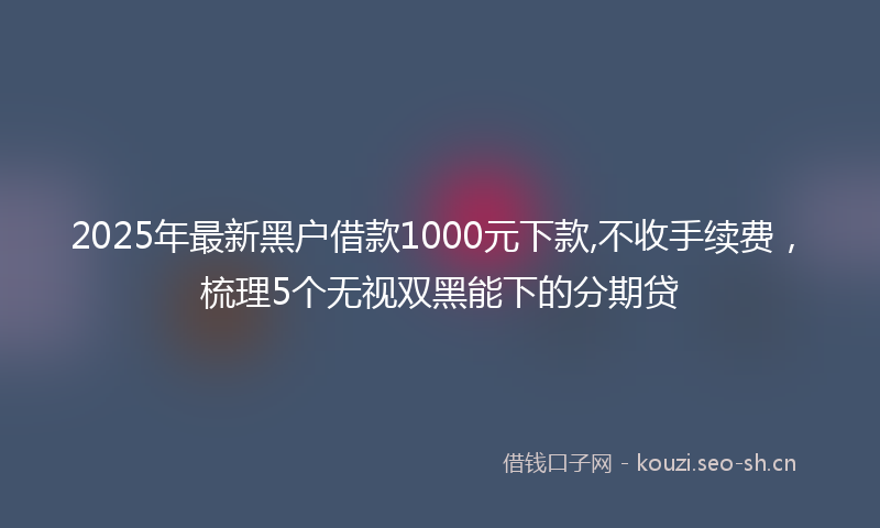 2025年最新黑户借款1000元下款,不收手续费，梳理5个无视双黑能下的分期贷